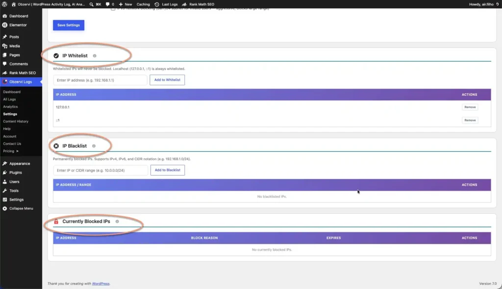 wordpress block ip address