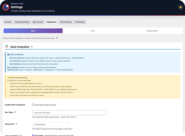 Obzervi Slack Integration